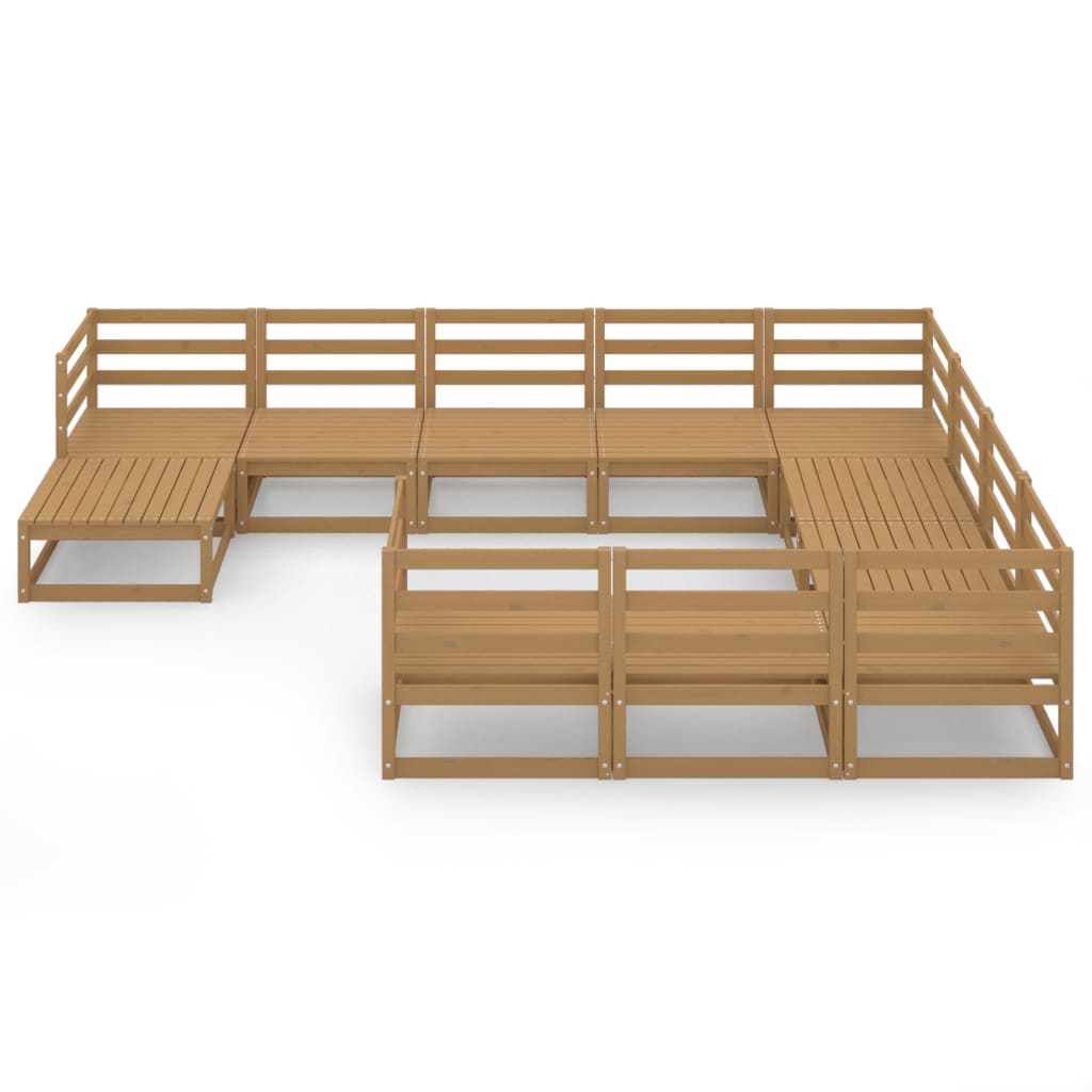 vidaXL Set mobilier de grădină, 11 piese, lemn masiv de pin vidaXL Set mobilier de grădină, 11 piese, lemn masiv de pin