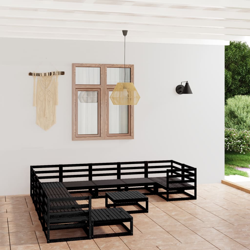 vidaXL Set mobilier de grădină, 12 piese, lemn masiv de pin vidaXL Set mobilier de grădină, 12 piese, lemn masiv de pin