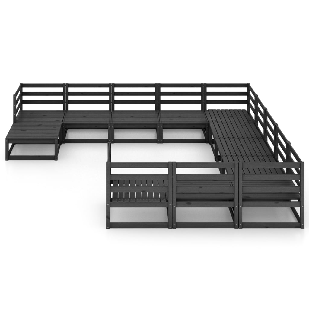 vidaXL Set mobilier de grădină, 12 piese, lemn masiv de pin vidaXL Set mobilier de grădină, 12 piese, lemn masiv de pin