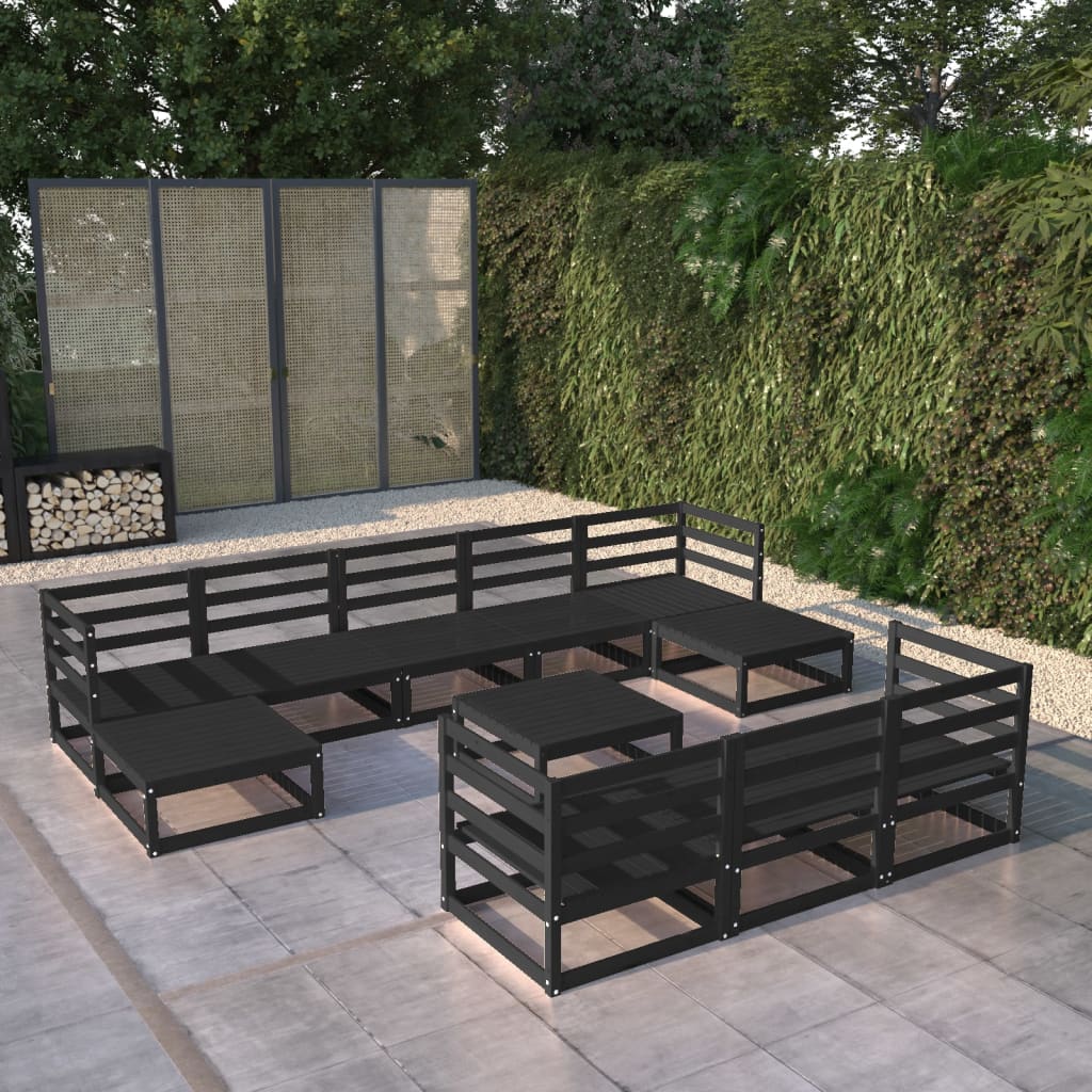 vidaXL Set mobilier de grădină, 11 piese, lemn masiv de pin vidaXL Set mobilier de grădină, 11 piese, lemn masiv de pin