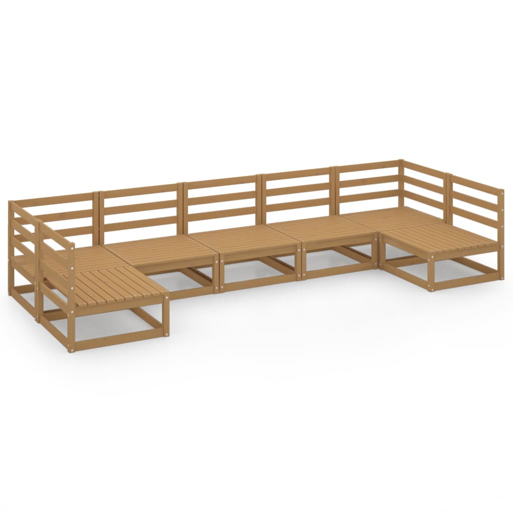 vidaXL Set mobilier de grădină, 7 piese, lemn masiv de pin