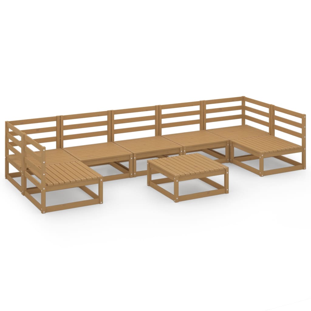 vidaXL Set mobilier de grădină, 8 piese, lemn masiv de pin