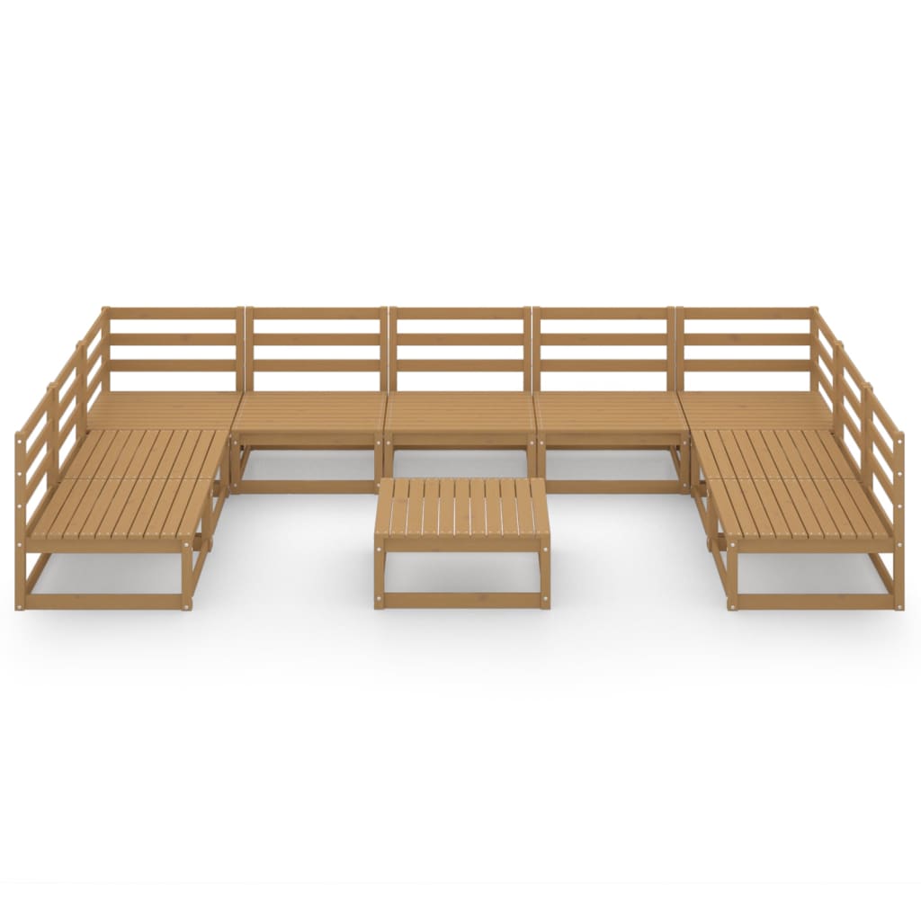 vidaXL Set mobilier de grădină, 10 piese, lemn masiv pin vidaXL Set mobilier de grădină, 10 piese, lemn masiv pin
