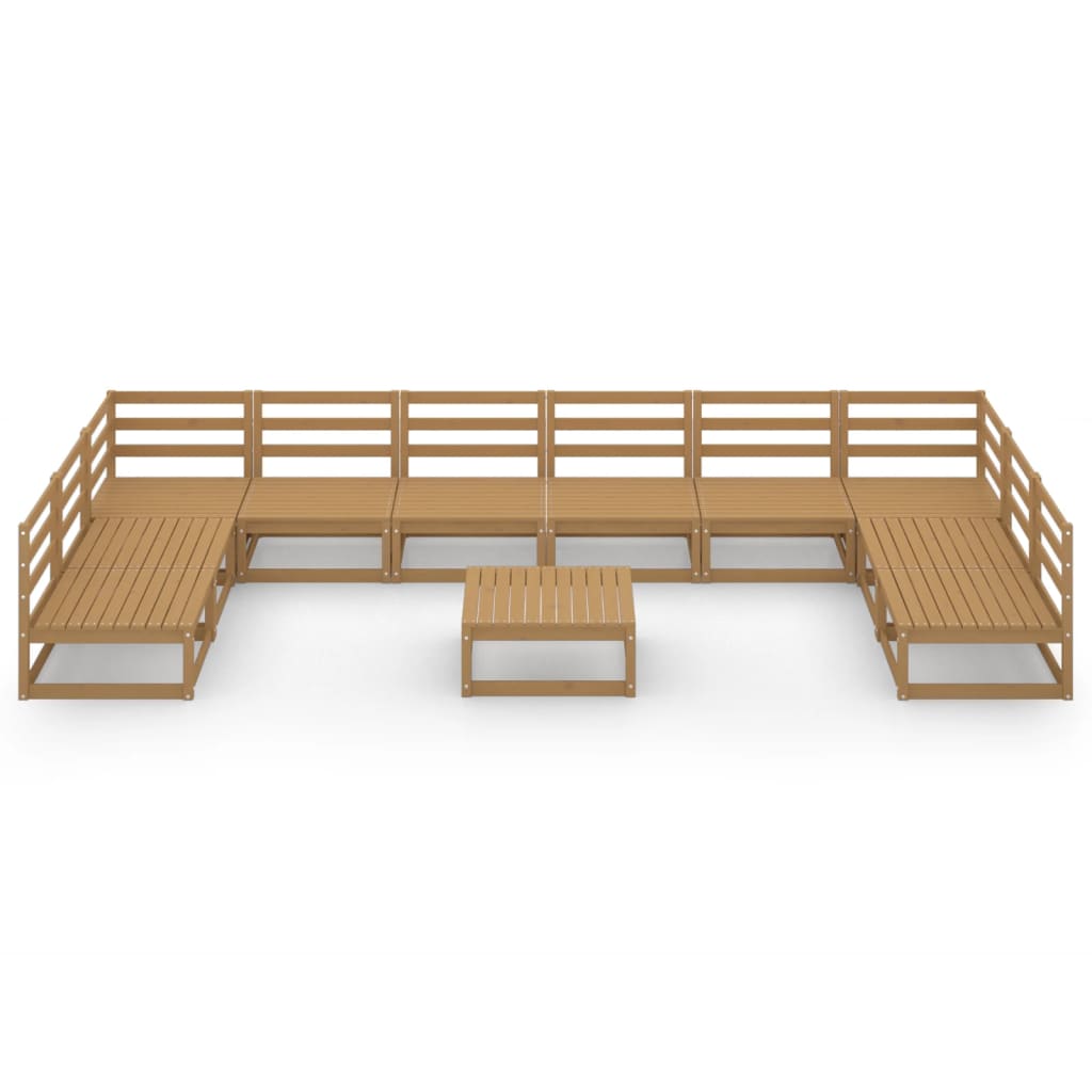 vidaXL Set mobilier de grădină, 11 piese, lemn masiv de pin vidaXL Set mobilier de grădină, 11 piese, lemn masiv de pin
