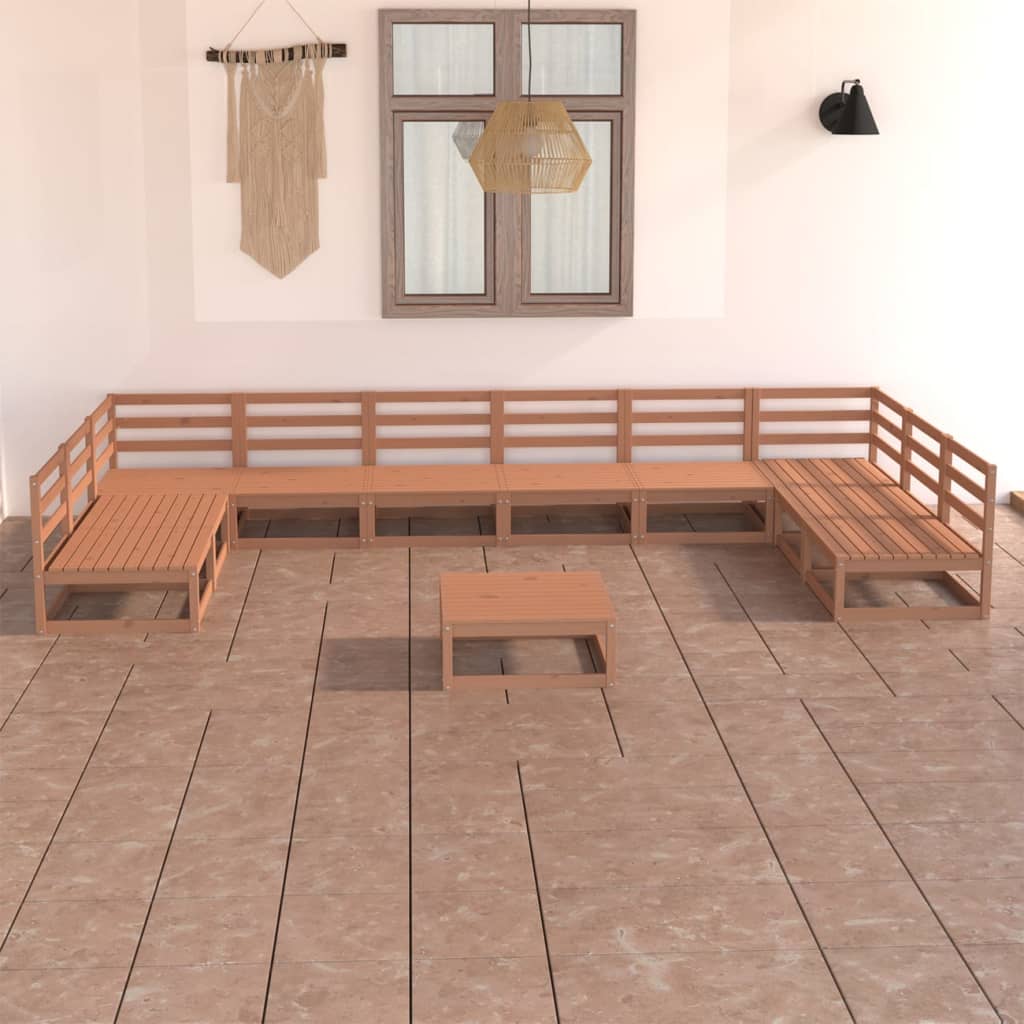 vidaXL Set mobilier de grădină, 11 piese, lemn masiv de pin vidaXL Set mobilier de grădină, 11 piese, lemn masiv de pin