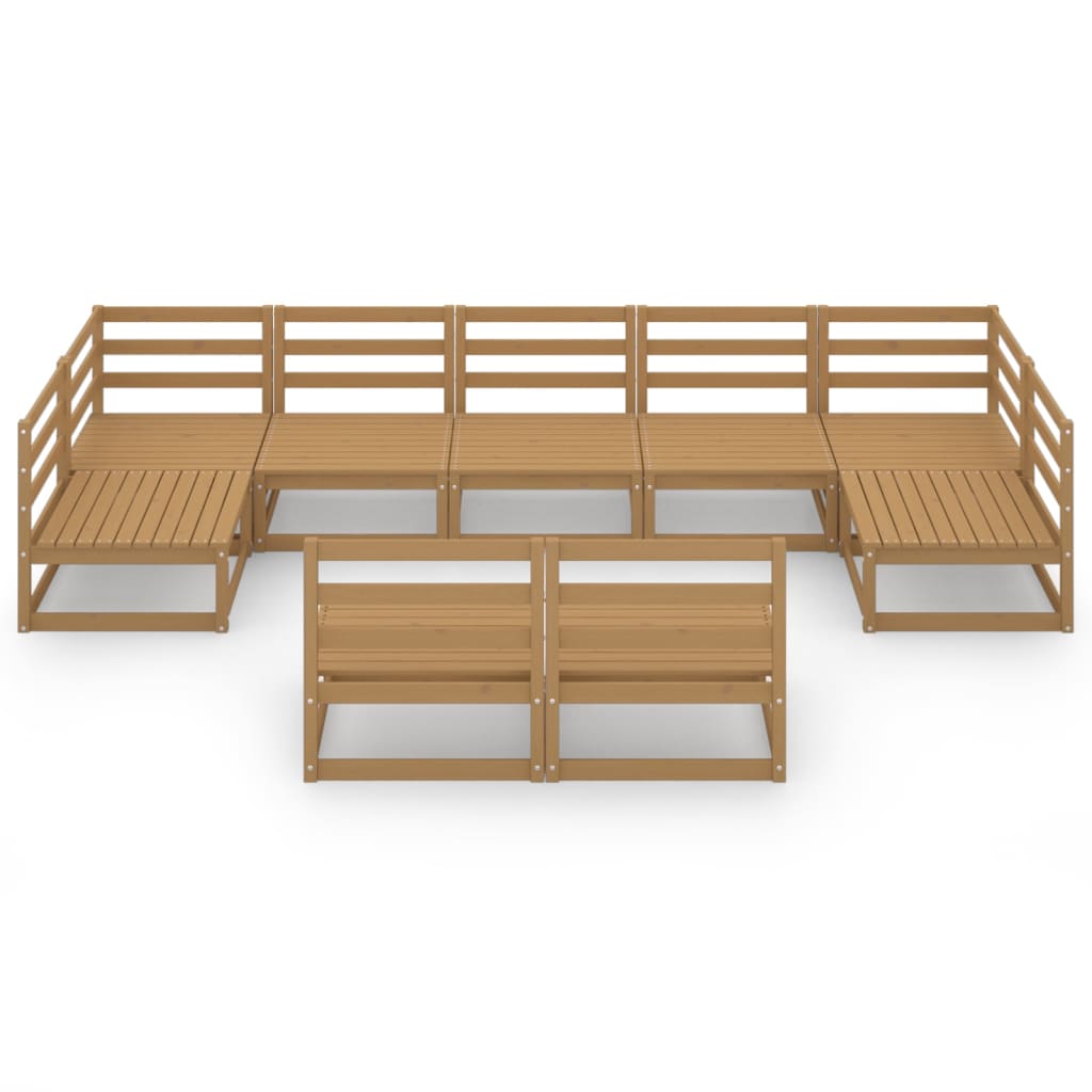 vidaXL Set mobilier de grădină, 9 piese, lemn masiv de pin