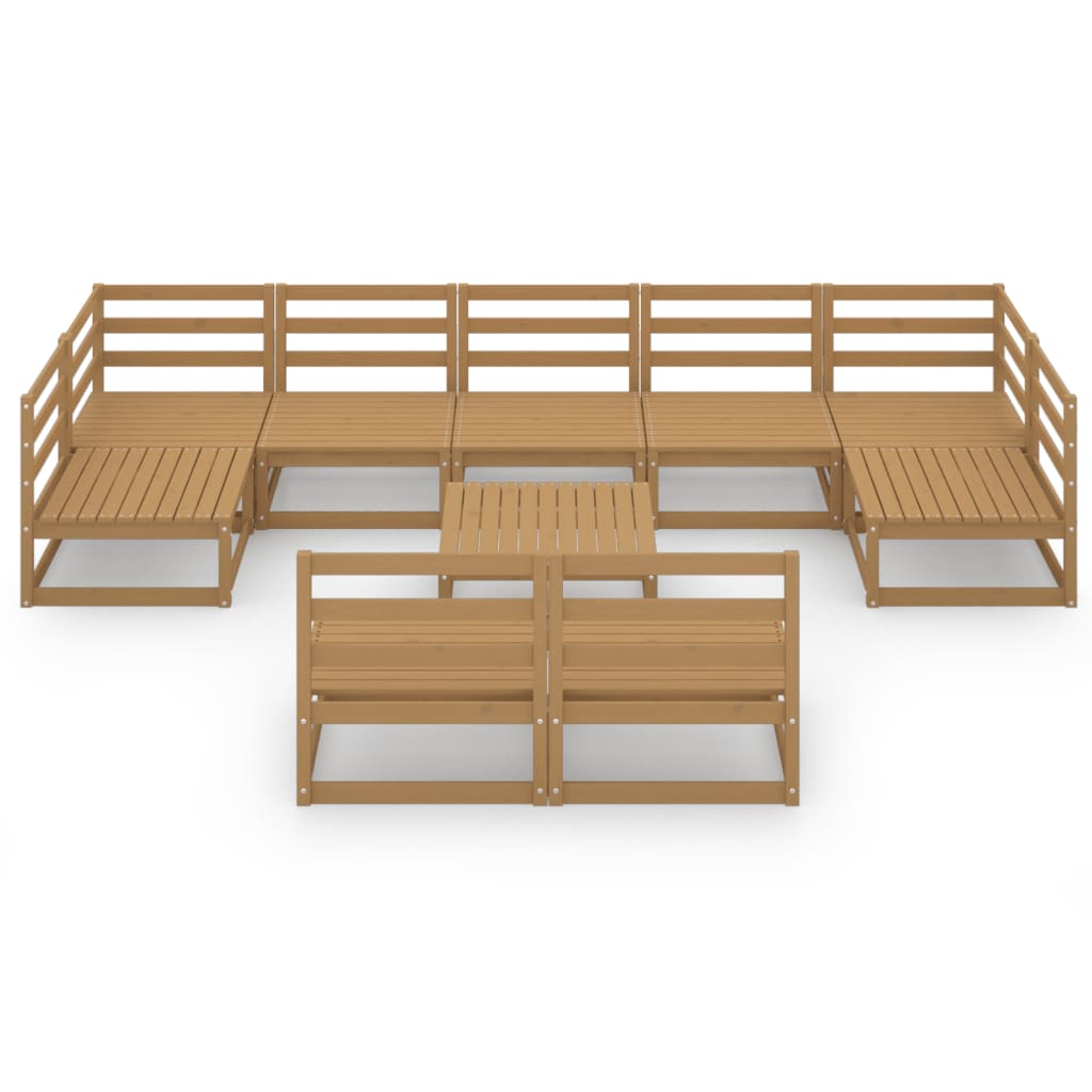 vidaXL Set mobilier de grădină, 10 piese, lemn masiv pin vidaXL Set mobilier de grădină, 10 piese, lemn masiv pin