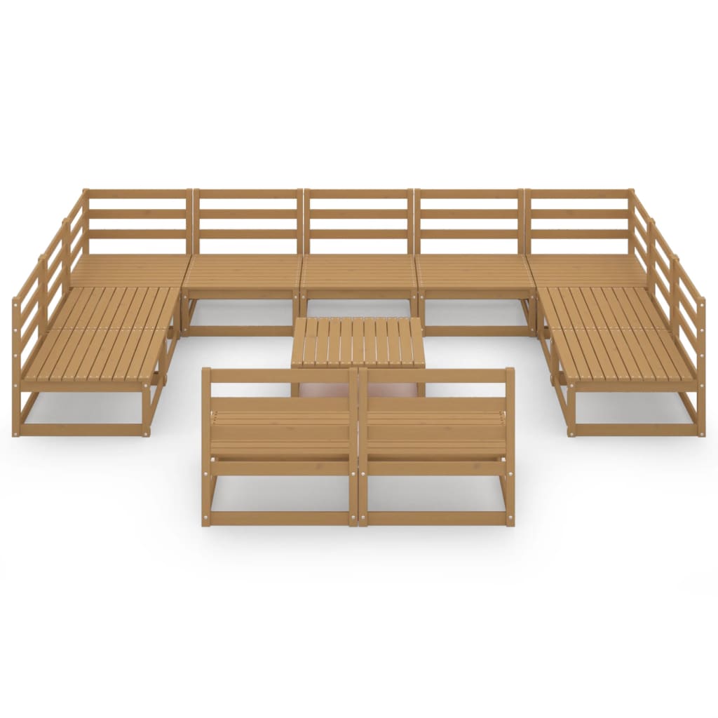 vidaXL Set mobilier de grădină, 12 piese, lemn masiv de pin vidaXL Set mobilier de grădină, 12 piese, lemn masiv de pin