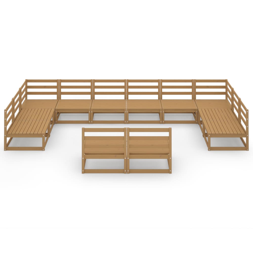 vidaXL Set mobilier de grădină, 12 piese, lemn masiv de pin vidaXL Set mobilier de grădină, 12 piese, lemn masiv de pin