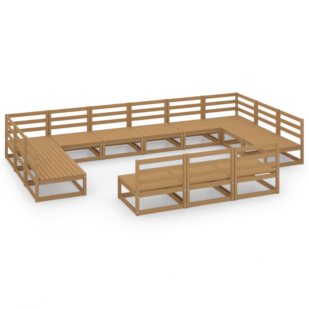 vidaXL Set mobilier de grădină, 13 piese, lemn masiv de pin vidaXL Set mobilier de grădină, 13 piese, lemn masiv de pin