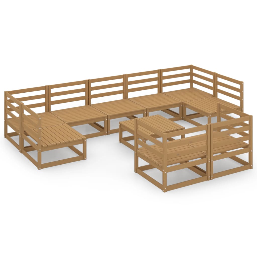 vidaXL Set mobilier de grădină, 10 piese, lemn masiv de pin vidaXL Set mobilier de grădină, 10 piese, lemn masiv de pin