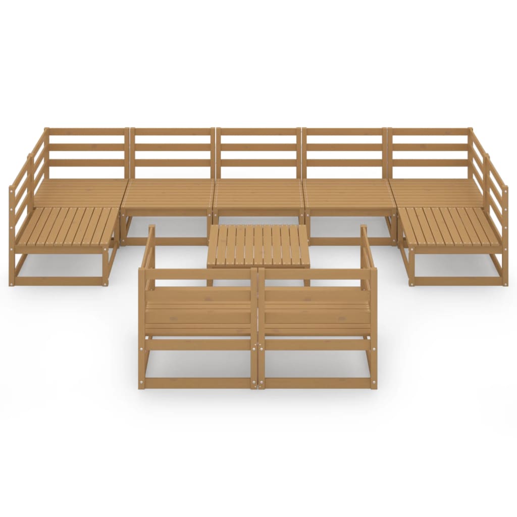 vidaXL Set mobilier de grădină, 10 piese, lemn masiv de pin vidaXL Set mobilier de grădină, 10 piese, lemn masiv de pin