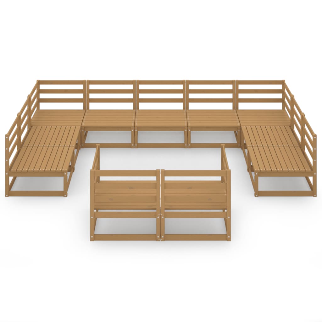 vidaXL Set mobilier de grădină, 11 piese, lemn masiv de pin vidaXL Set mobilier de grădină, 11 piese, lemn masiv de pin
