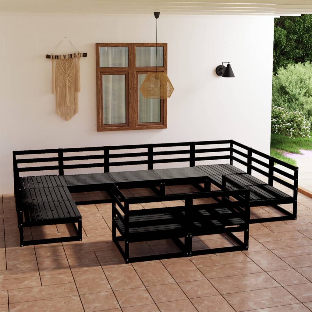 vidaXL Set mobilier de grădină, 11 piese, lemn masiv de pin vidaXL Set mobilier de grădină, 11 piese, lemn masiv de pin