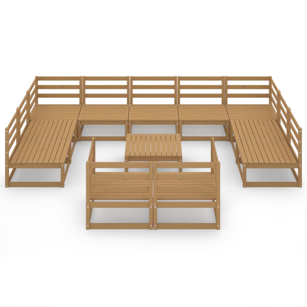 vidaXL Set mobilier de grădină, 12 piese, lemn masiv de pin vidaXL Set mobilier de grădină, 12 piese, lemn masiv de pin