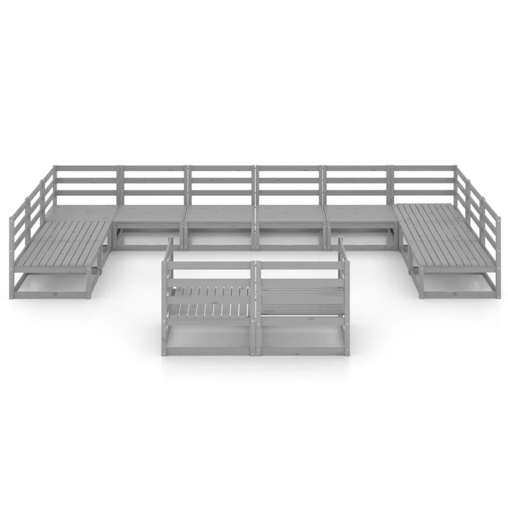 vidaXL Set mobilier de grădină, 12 piese, lemn masiv de pin vidaXL Set mobilier de grădină, 12 piese, lemn masiv de pin