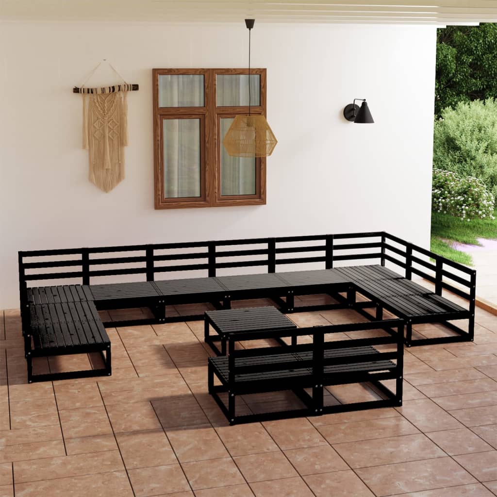 vidaXL Set mobilier de grădină, 13 piese, lemn masiv de pin vidaXL Set mobilier de grădină, 13 piese, lemn masiv de pin