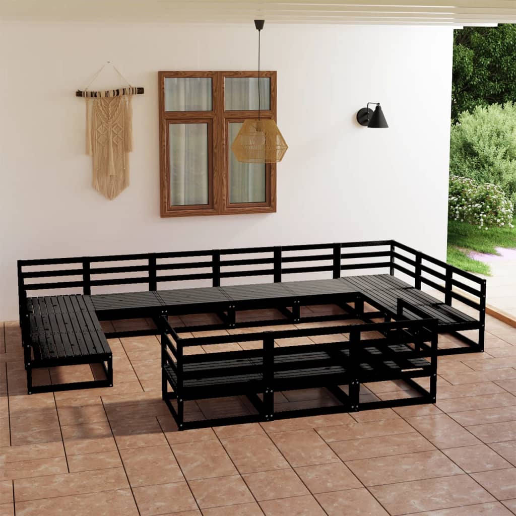 vidaXL Set mobilier de grădină, 13 piese, lemn masiv de pin vidaXL Set mobilier de grădină, 13 piese, lemn masiv de pin