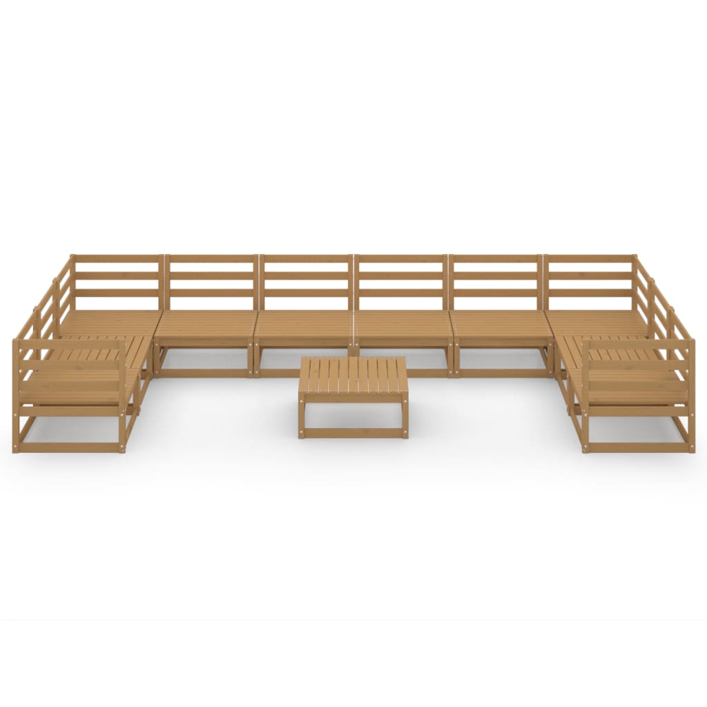 vidaXL Set mobilier de grădină, 11 piese, lemn masiv de pin vidaXL Set mobilier de grădină, 11 piese, lemn masiv de pin