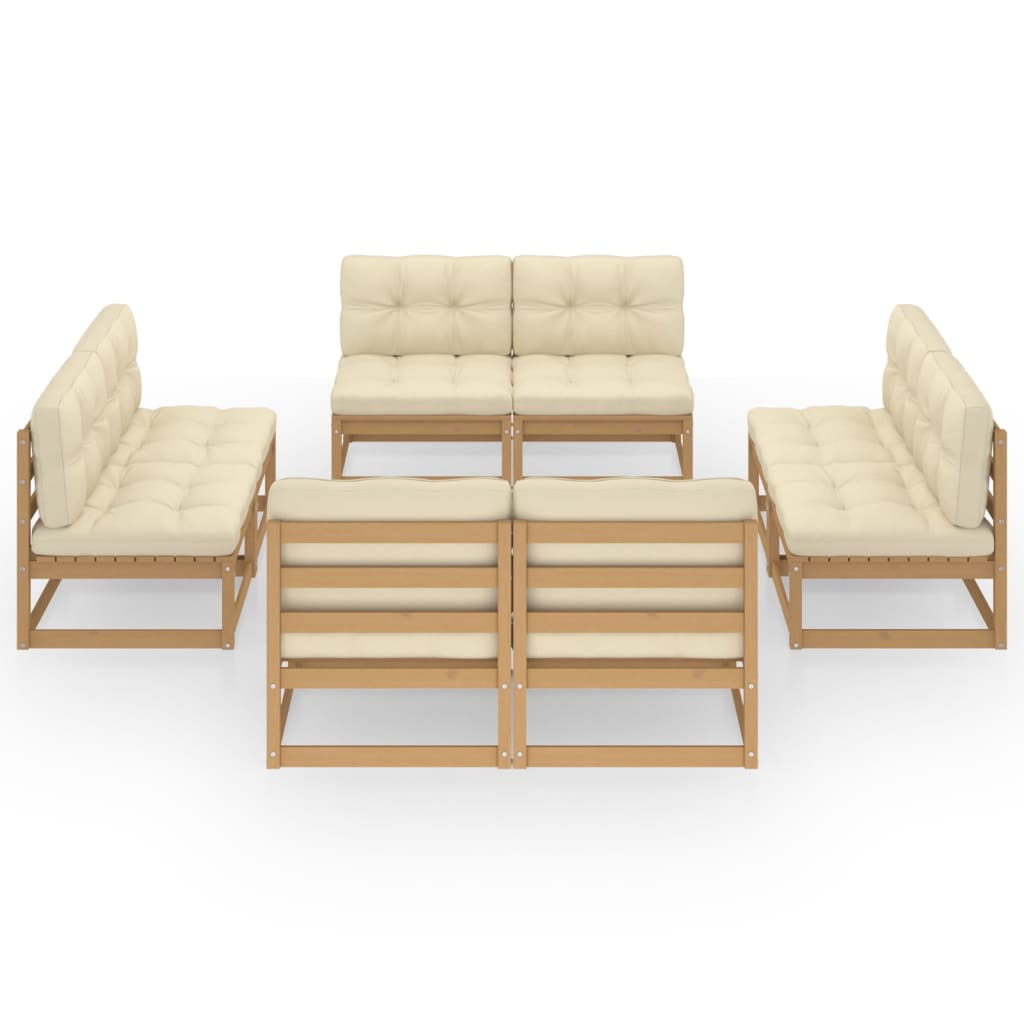 vidaXL Set mobilier de grădină cu perne, 8 piese, lemn masiv de pin vidaXL Set mobilier de grădină cu perne, 8 piese, lemn masiv de pin