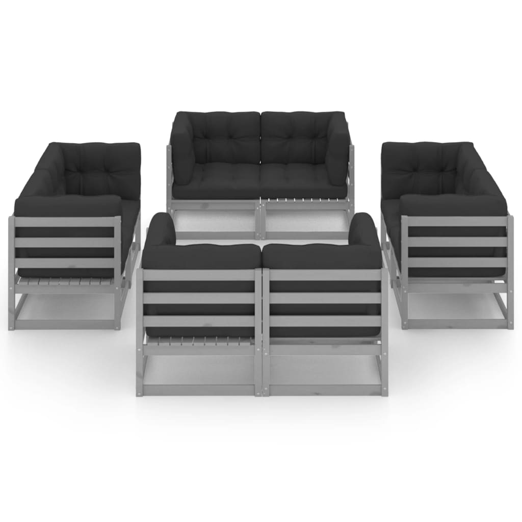vidaXL Set mobilier de grădină cu perne, 8 piese, lemn masiv de pin vidaXL Set mobilier de grădină cu perne, 8 piese, lemn masiv de pin