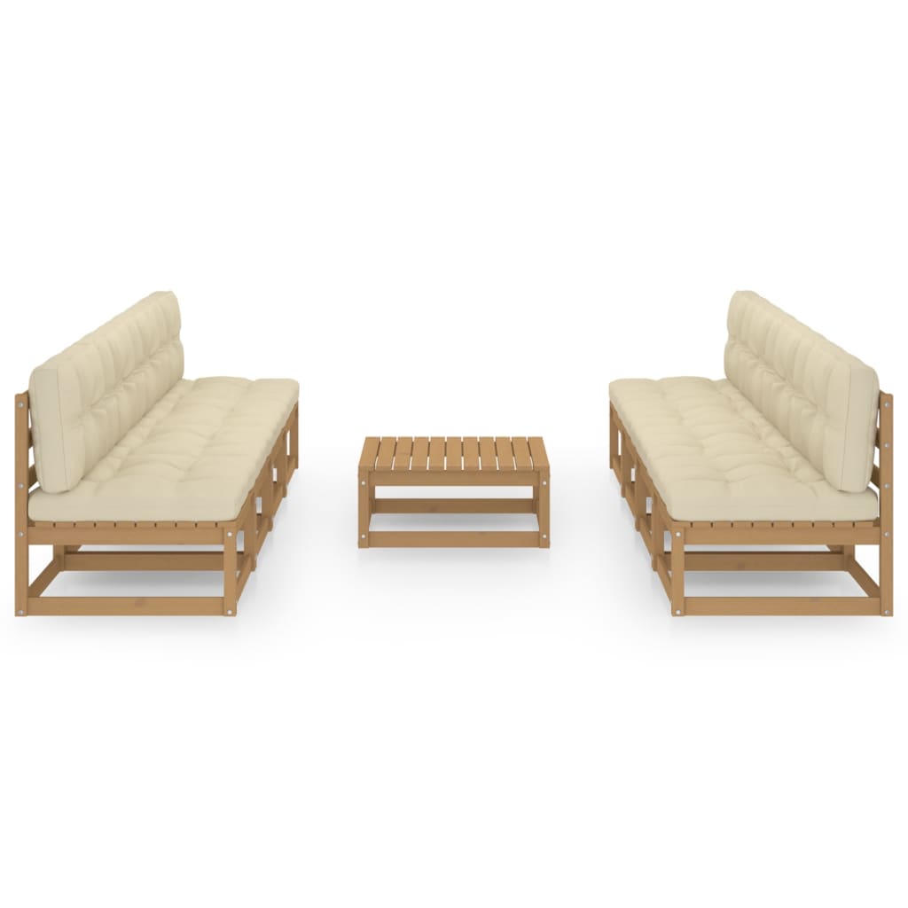 vidaXL Set mobilier de grădină cu perne, 9 piese, lemn masiv de pin