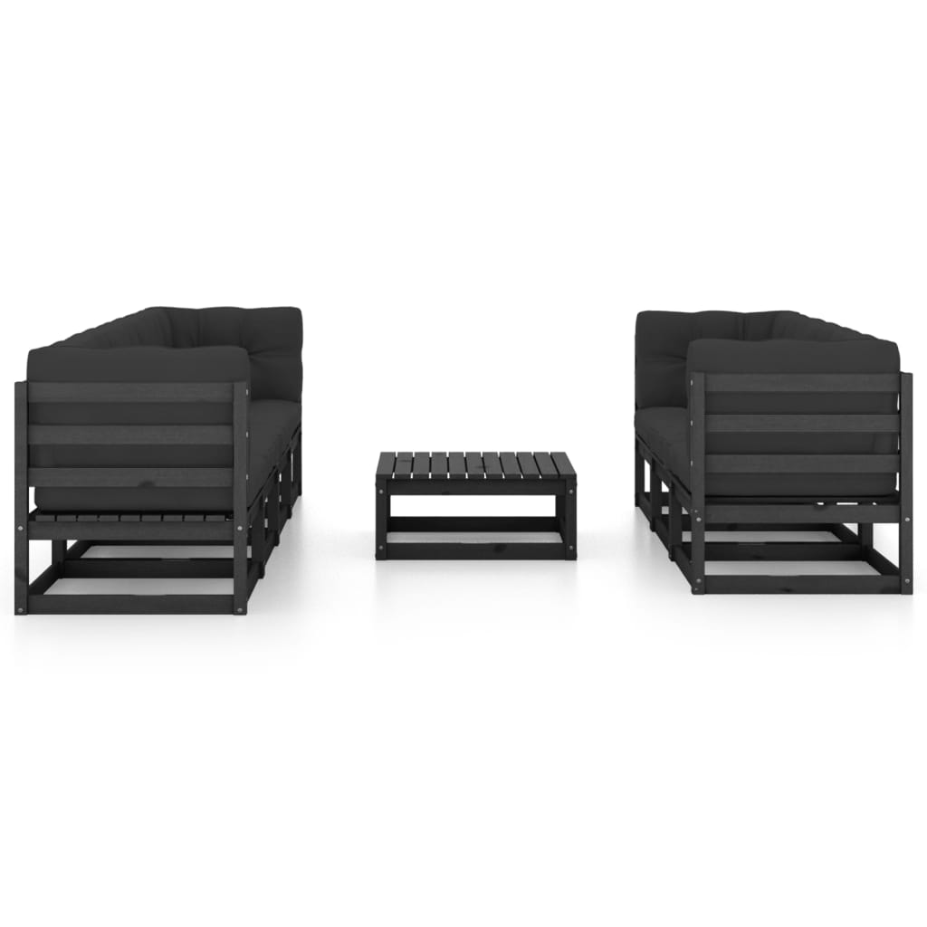 vidaXL Set mobilier grădină cu perne, 8 piese, lemn masiv pin
