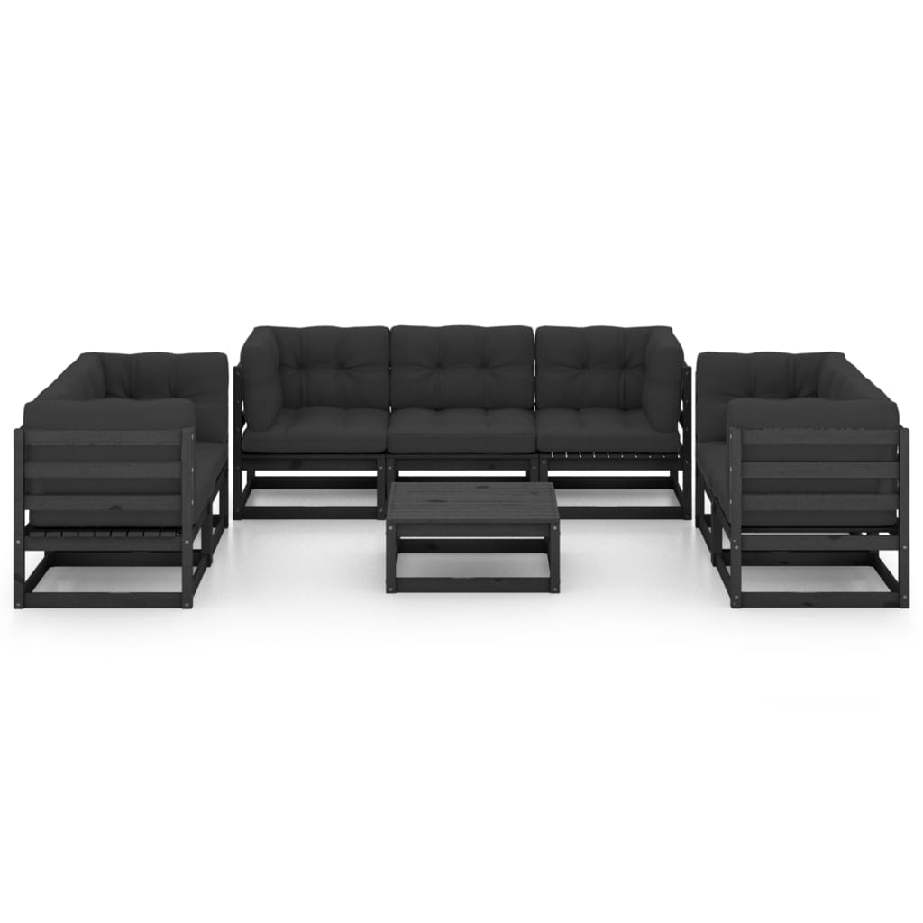 vidaXL Set mobilier grădină cu perne, 8 piese, lemn masiv pin