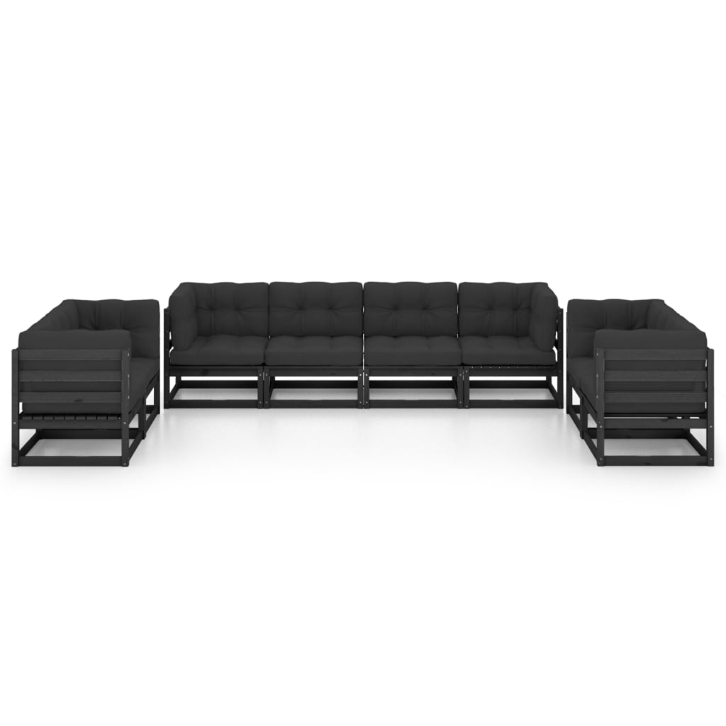 vidaXL Set mobilier grădină cu perne, 8 piese, lemn masiv pin