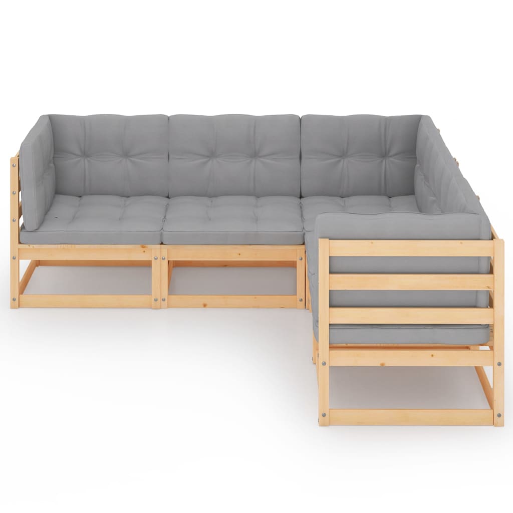 vidaXL Set mobilier de grădină, 5 piese, cu perne, lemn masiv de pin vidaXL Set mobilier de grădină, 5 piese, cu perne, lemn masiv de pin