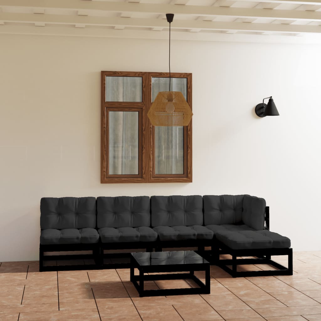 vidaXL Set mobilier grădină cu perne, 6 piese, lemn masiv pin vidaXL Set mobilier grădină cu perne, 6 piese, lemn masiv pin