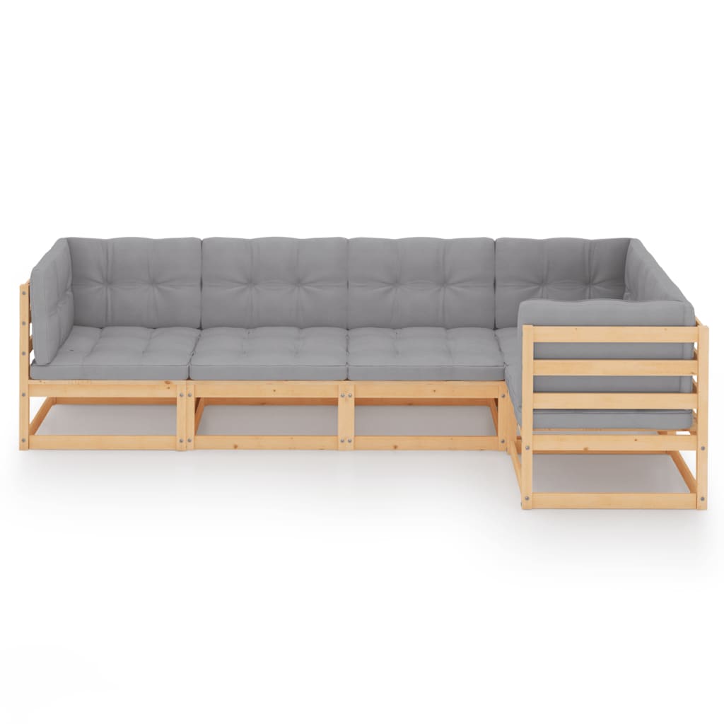 vidaXL Set mobilier de grădină, 5 piese, cu perne, lemn masiv de pin vidaXL Set mobilier de grădină, 5 piese, cu perne, lemn masiv de pin