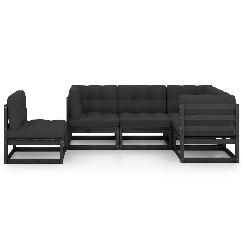 vidaXL Set mobilier grădină cu perne, 5 piese, lemn masiv pin
