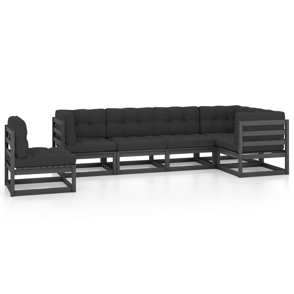 vidaXL Set mobilier grădină cu perne, 6 piese, lemn masiv pin vidaXL Set mobilier grădină cu perne, 6 piese, lemn masiv pin