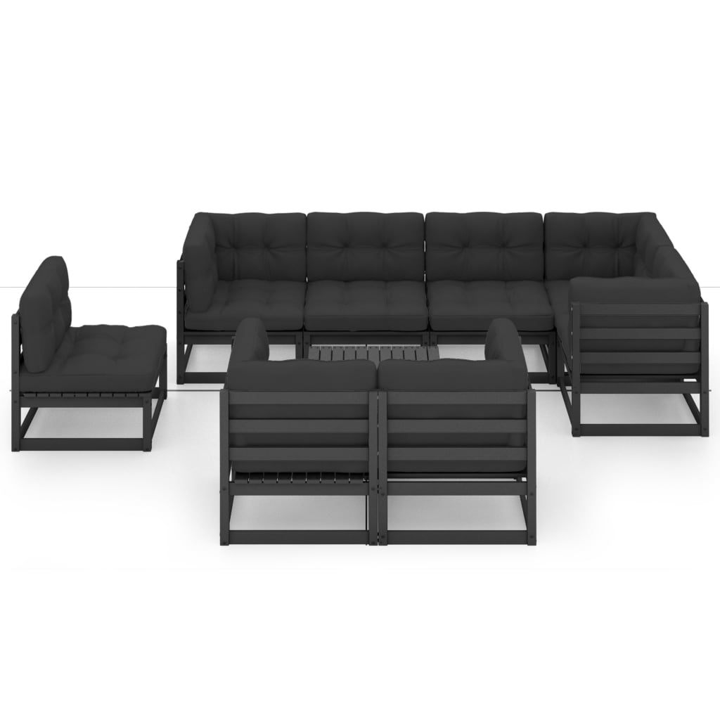vidaXL Set mobilier grădină cu perne, 9 piese, lemn masiv de pin vidaXL Set mobilier grădină cu perne, 9 piese, lemn masiv de pin