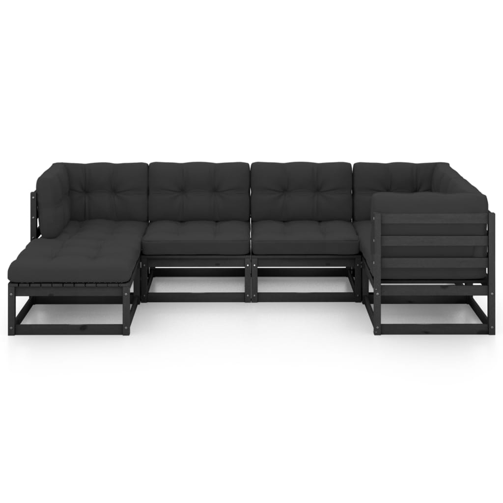 vidaXL Set mobilier grădină cu perne, 6 piese, lemn masiv pin