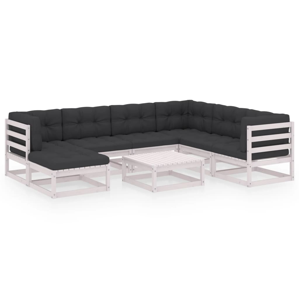 vidaXL Set mobilier de grădină cu perne, 8 piese, lemn masiv de pin vidaXL Set mobilier de grădină cu perne, 8 piese, lemn masiv de pin