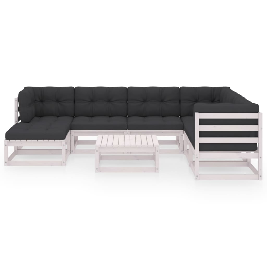 vidaXL Set mobilier de grădină cu perne, 8 piese, lemn masiv de pin vidaXL Set mobilier de grădină cu perne, 8 piese, lemn masiv de pin