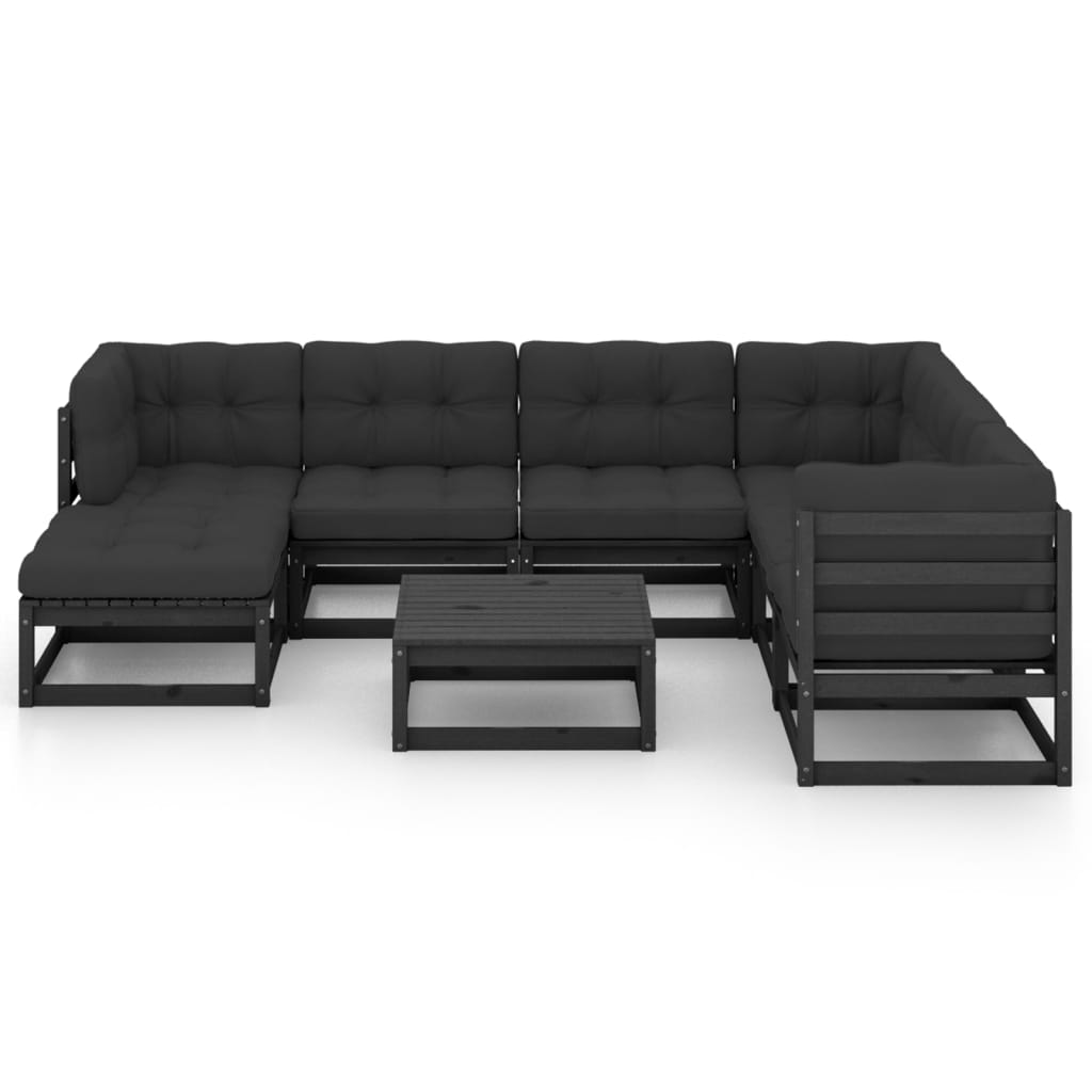 vidaXL Set mobilier de grădină cu perne, 8 piese, lemn masiv pin vidaXL Set mobilier de grădină cu perne, 8 piese, lemn masiv pin