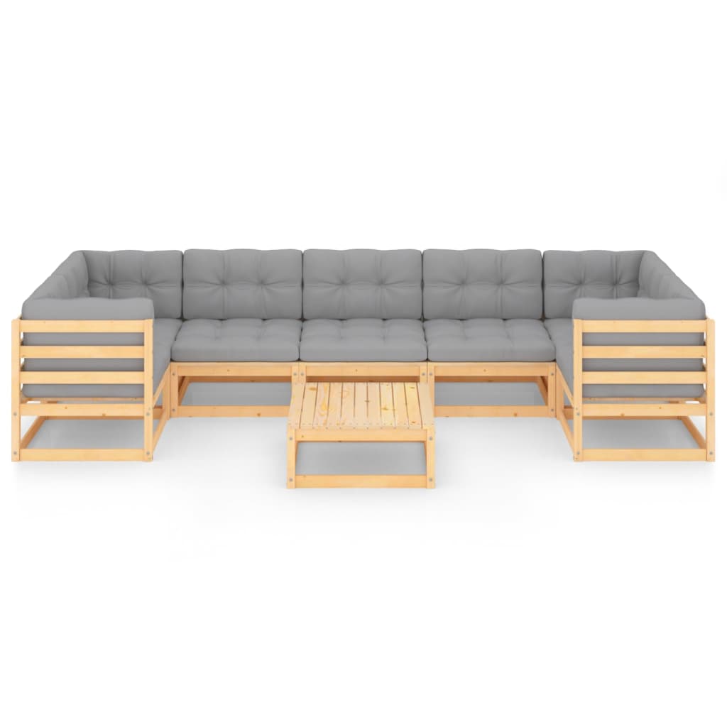 vidaXL Set mobilier de grădină din 8 piese, lemn masiv de pin vidaXL Set mobilier de grădină din 8 piese, lemn masiv de pin