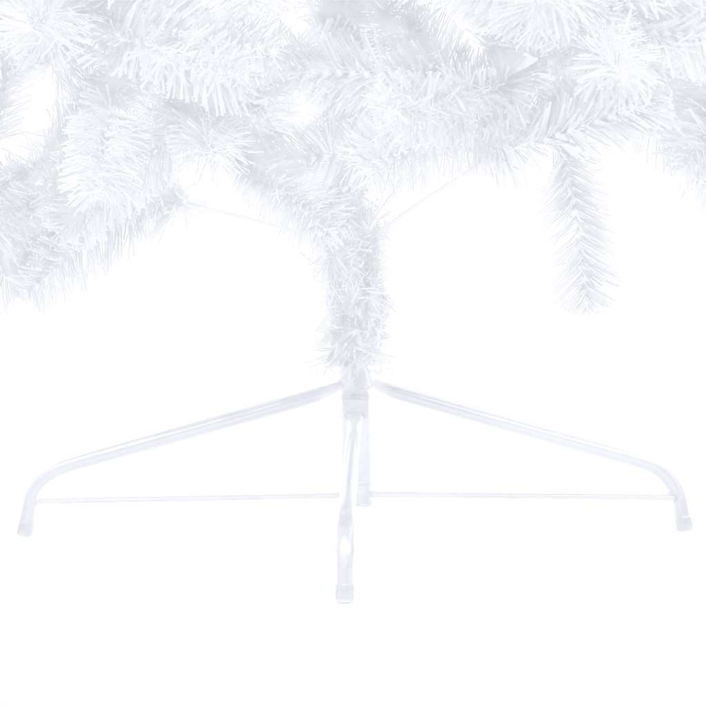 vidaXL Jumătate brad Crăciun pre-iluminat cu set globuri, alb, 150 cm vidaXL Jumătate brad Crăciun pre-iluminat cu set globuri, alb, 150 cm