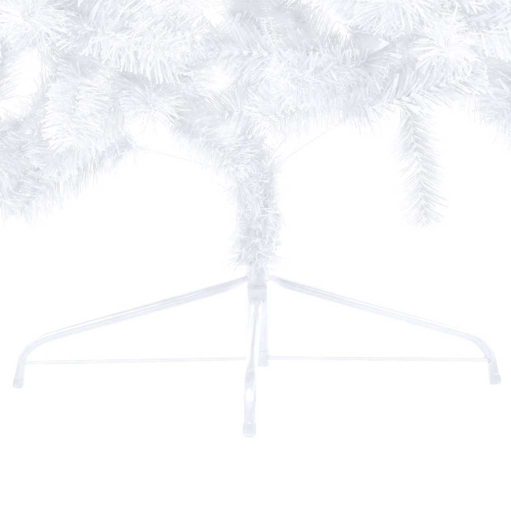 vidaXL Jumătate brad Crăciun pre-iluminat cu set globuri, alb, 240 cm vidaXL Jumătate brad Crăciun pre-iluminat cu set globuri, alb, 240 cm