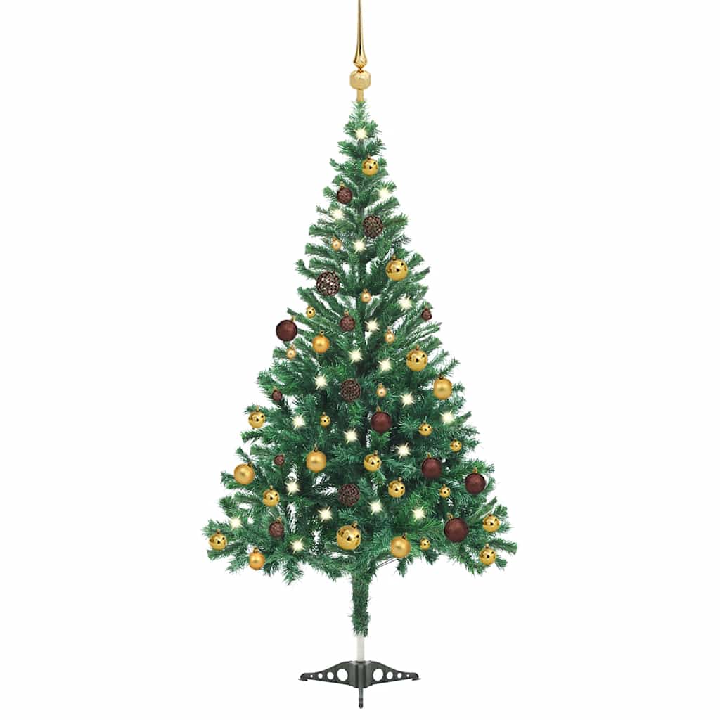 vidaXL Brad de Crăciun pre-iluminat cu globuri, 180 cm, 564 de ramuri vidaXL Brad de Crăciun pre-iluminat cu globuri, 180 cm, 564 de ramuri