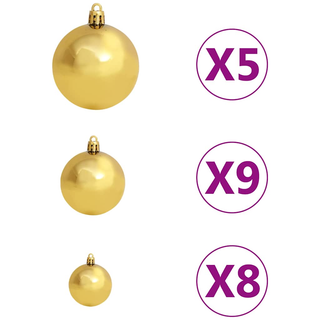 vidaXL Brad Crăciun pre-iluminat artificial, set globuri, alb, 120 cm vidaXL Brad Crăciun pre-iluminat artificial, set globuri, alb, 120 cm