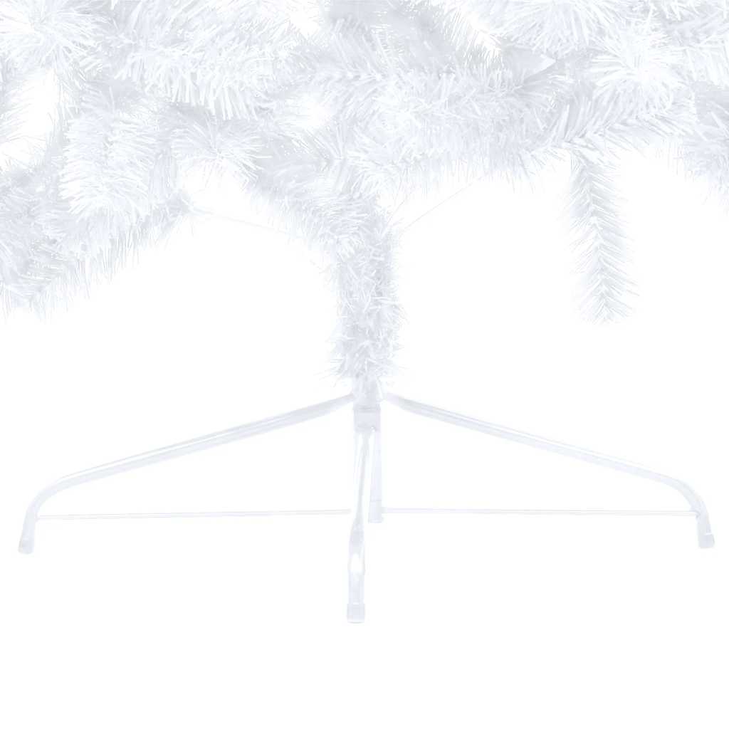 vidaXL Jumătate brad Crăciun pre-iluminat cu set globuri, alb, 150 cm vidaXL Jumătate brad Crăciun pre-iluminat cu set globuri, alb, 150 cm