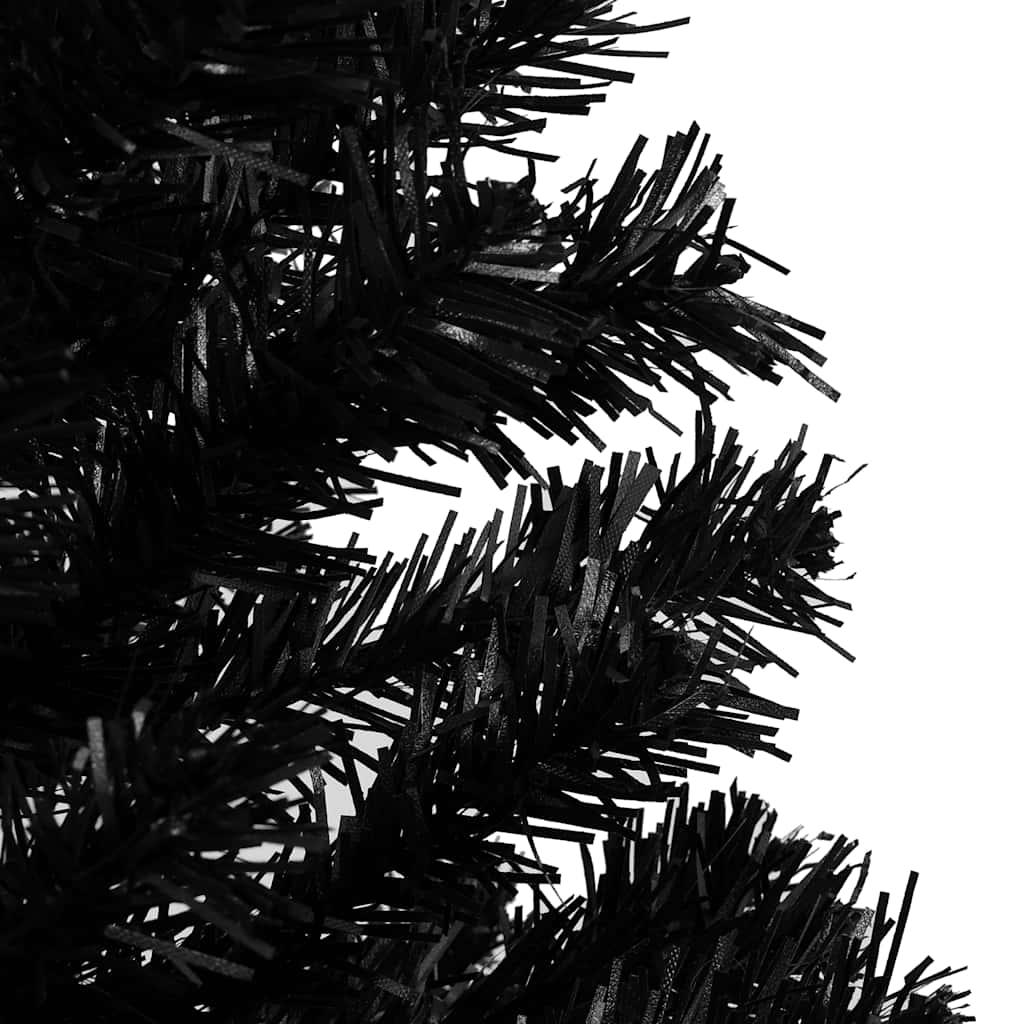 vidaXL Brad Crăciun pre-iluminat cu set globuri, negru, 240 cm, PVC vidaXL Brad Crăciun pre-iluminat cu set globuri, negru, 240 cm, PVC
