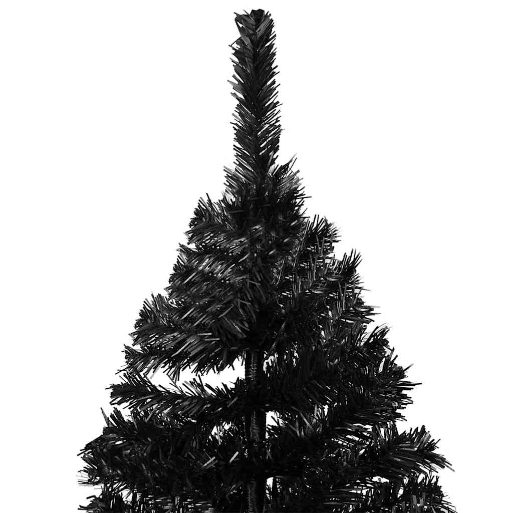 vidaXL Brad Crăciun pre-iluminat cu set globuri, negru, 240 cm, PVC vidaXL Brad Crăciun pre-iluminat cu set globuri, negru, 240 cm, PVC
