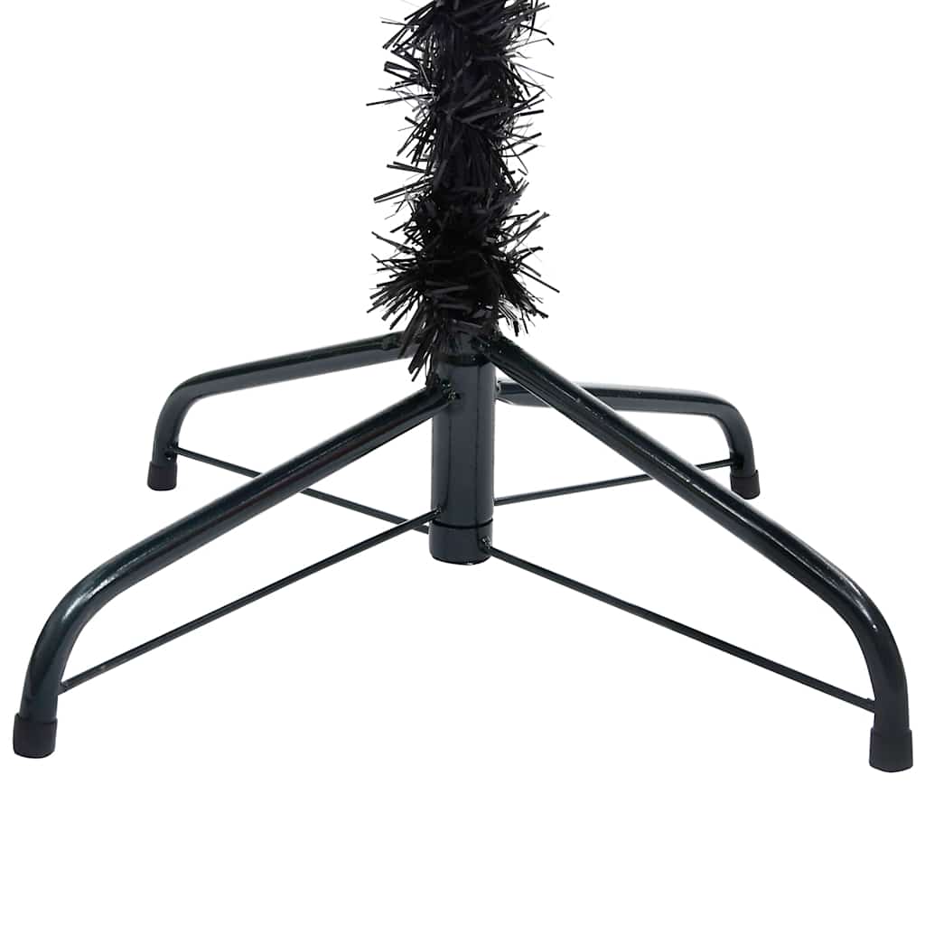 vidaXL Brad Crăciun pre-iluminat cu set globuri, negru, 240 cm, PVC vidaXL Brad Crăciun pre-iluminat cu set globuri, negru, 240 cm, PVC