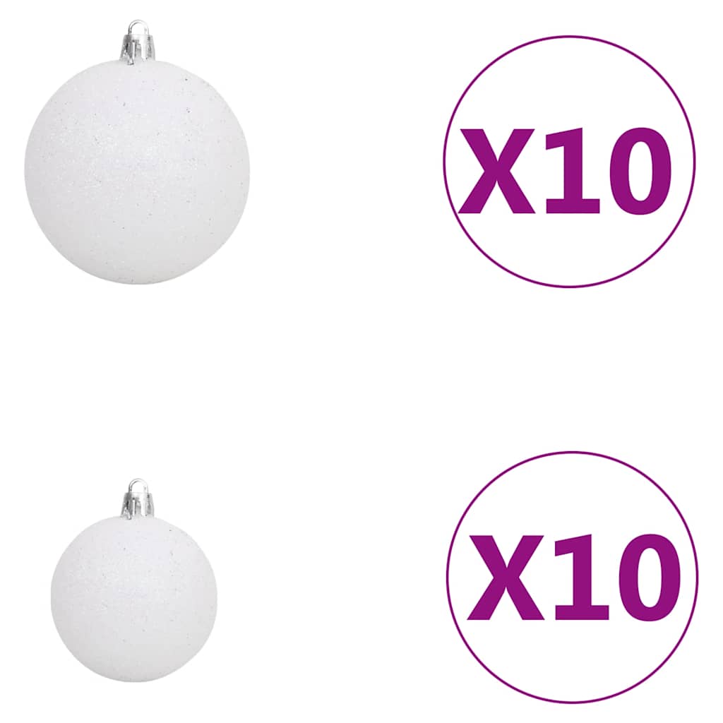 vidaXL Brad Crăciun pre-iluminat cu set globuri, negru, 240 cm, PVC vidaXL Brad Crăciun pre-iluminat cu set globuri, negru, 240 cm, PVC