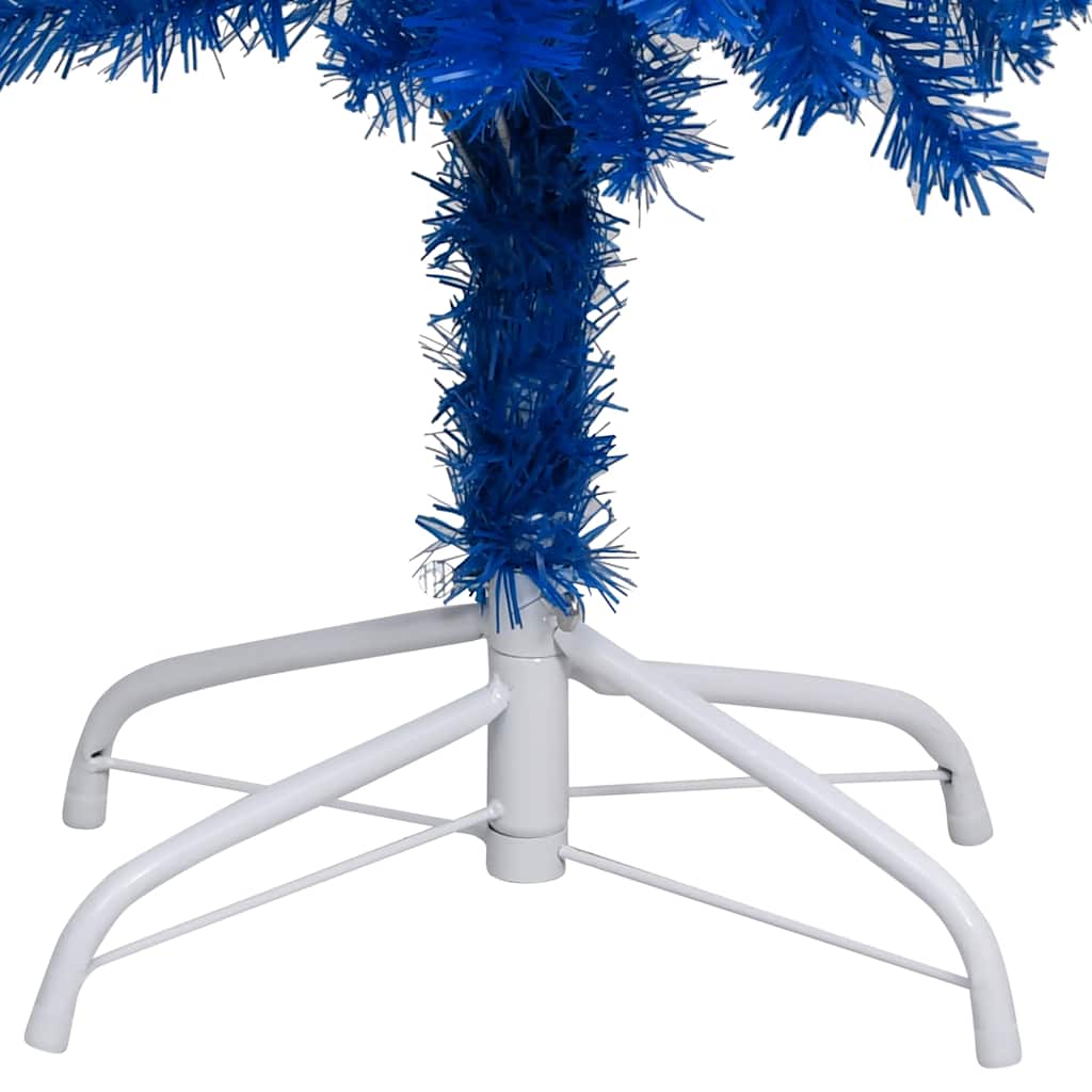 vidaXL Brad Crăciun pre-iluminat cu set globuri, albastru, 210 cm, PVC vidaXL Brad Crăciun pre-iluminat cu set globuri, albastru, 210 cm, PVC